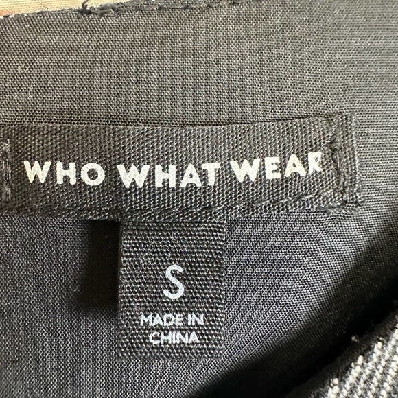 Who What Wear Dress Womens sz. SMALL Black Ruffled Short Sleeve Crew Neck - Picture 11 of 12